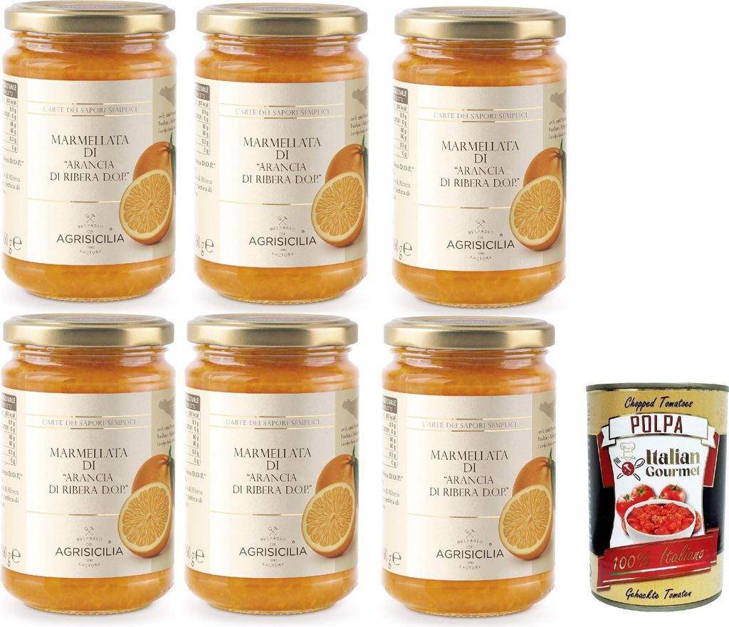Agrisicilia Marmellata di Arancia,Orange Marmelade von Ribera D.O.P, hochwertige Zitrusfrüchte und ausgezeichnete Handwerkskunst zum Frühstück u...