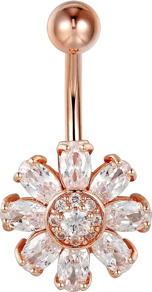 Karisma Edelstahl Bauchnabelpiercing Blume Banana Zirkonia Produktbild 