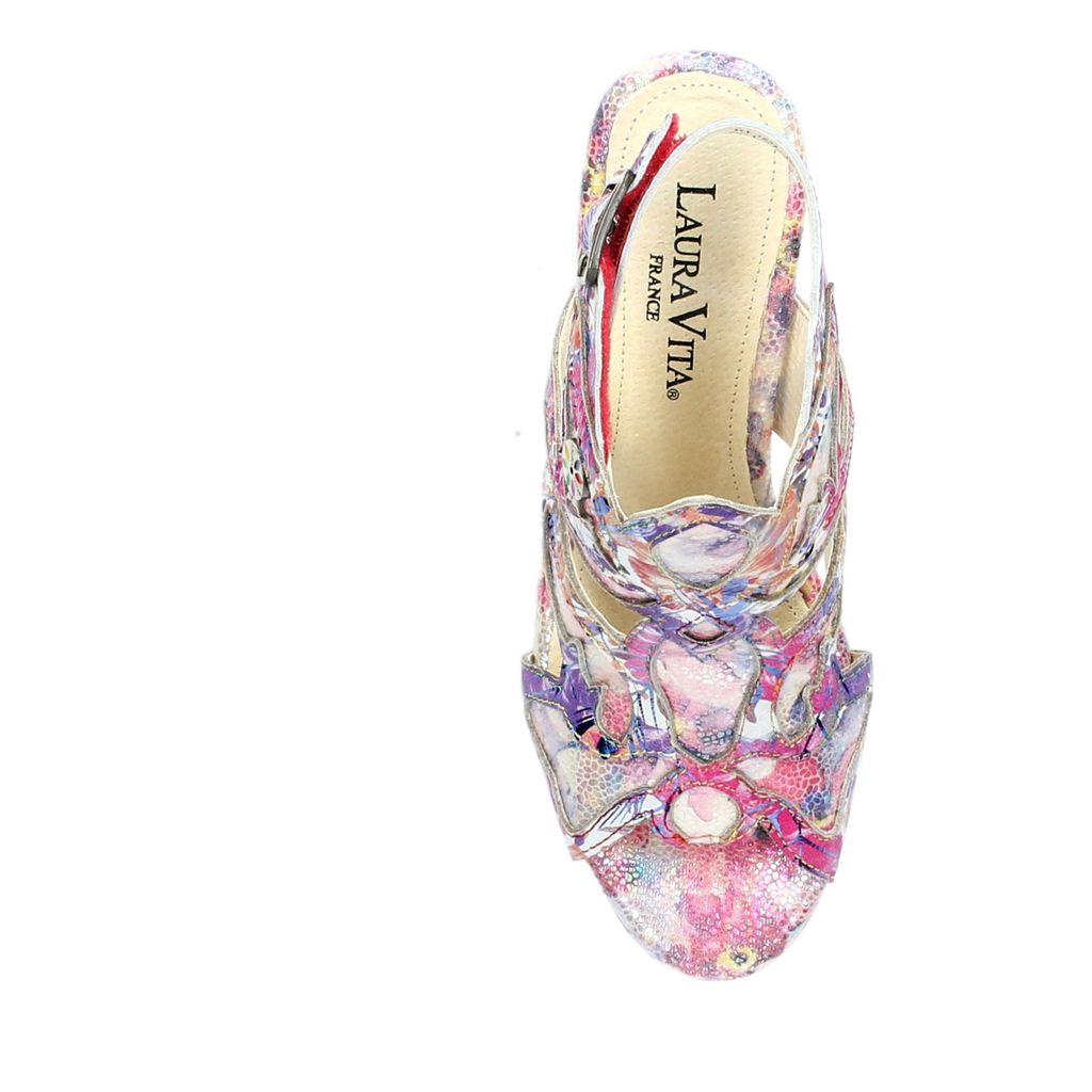 Laura Vita Damen Sandalette Slingback Plateau Cut-Outs Leder Hicao 19, Größe:38 EU, Farbe:Violett