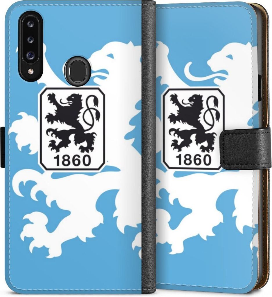 DeinDesign Klapphülle für Samsung Galaxy A20s Handytasche Lederhülle Tasche Offizielles Lizenzprodukt TSV 1860 München Wappen