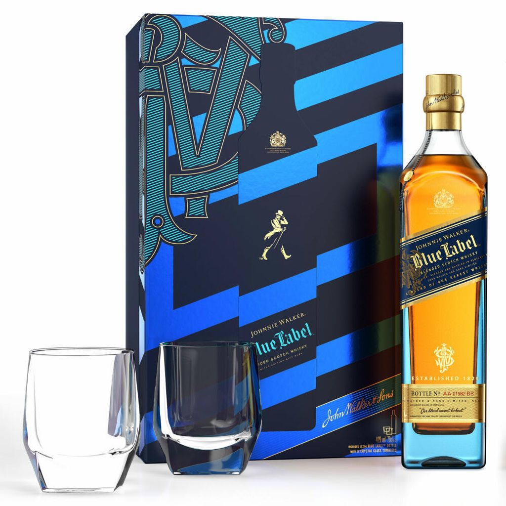 Johnnie Walker Blue Label Blended Scotch Whisky Geschenkset Produktbild 