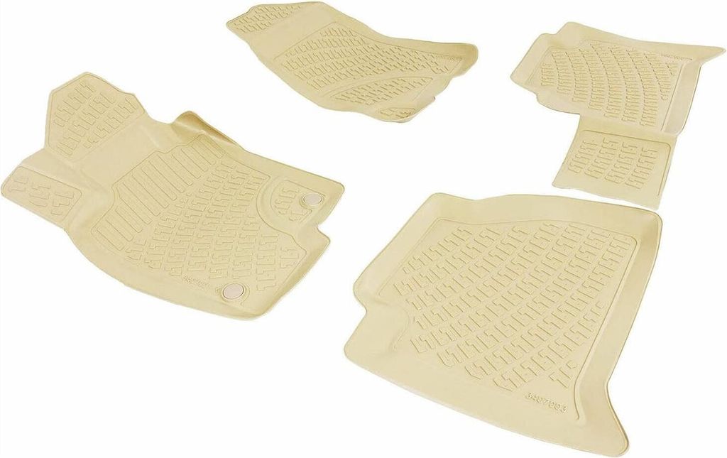 Fußmatten 3D Gummimatten für Mercedes X Klasse 2017-2020 Gummi TPE Beige 4tlg