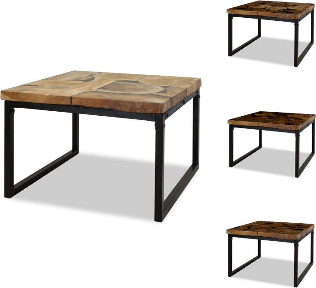 vidaXL Couchtisch Teak Harz 60 x 60 x 40 cm - Couchtische