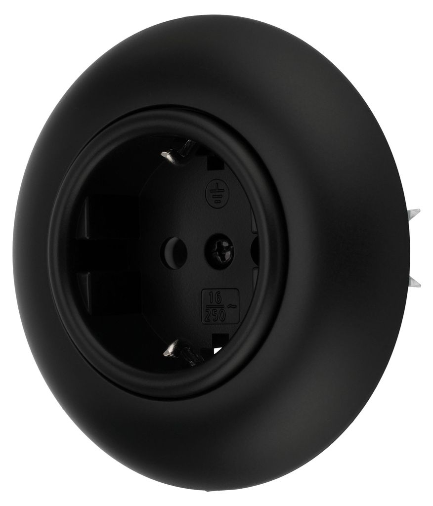 Prise encastrée rétro I VX1 noir mat Image du produit 