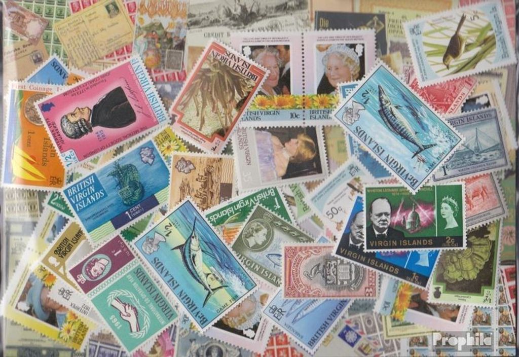 Briefmarken Jungferninseln 750 verschiedene Marken