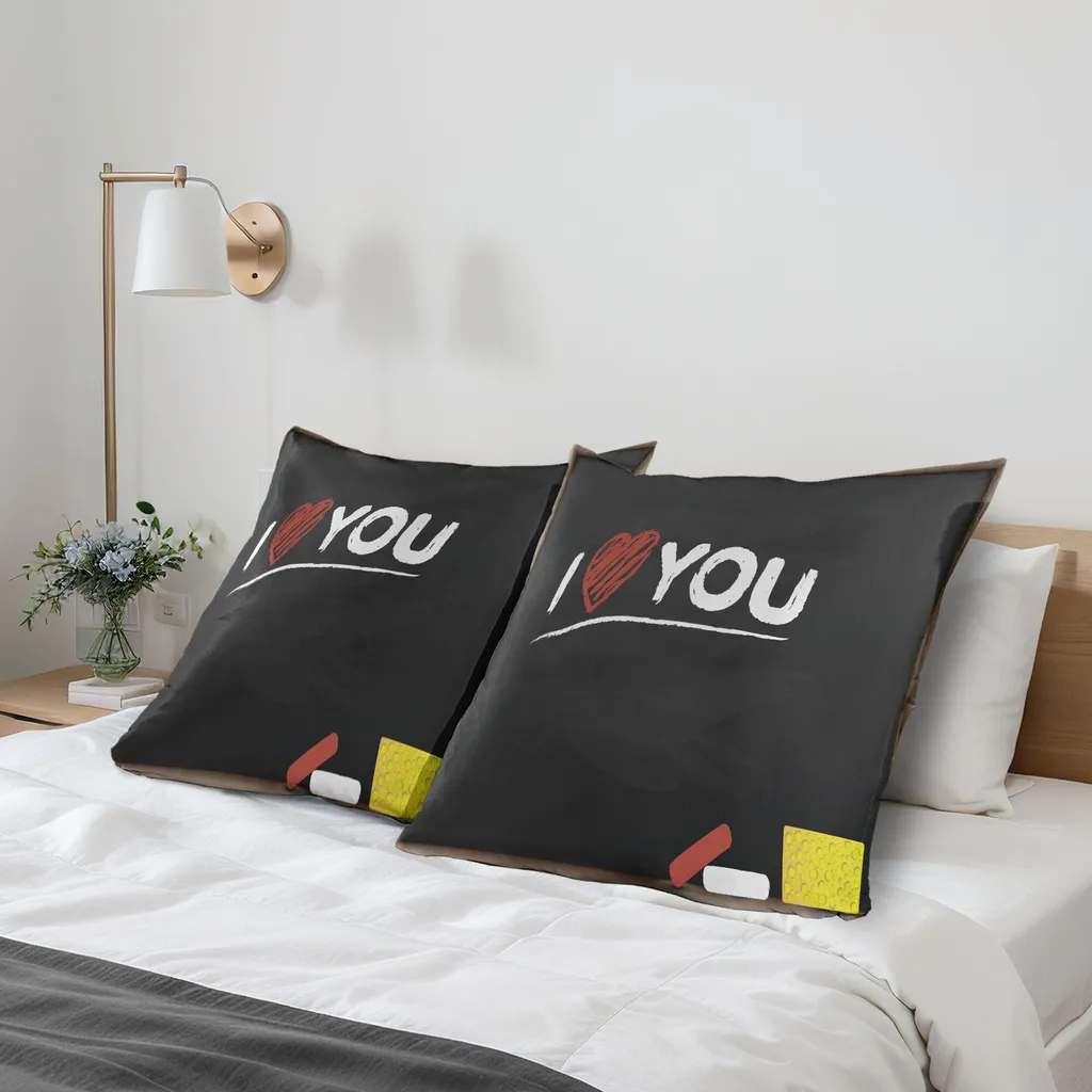 Coppia Federe ABAKUHAUS 80x80 - Stampa Artistica Lavagna e Cuore