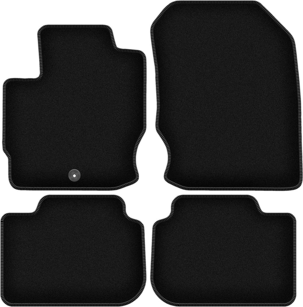 Wielganizator Velours-Autoteppiche – passend für Mitsubishi Colt VII (HB ohne Lüftungsschlitze, Bj. 2008-2012) – schwarz, passgenau, mit Befe...