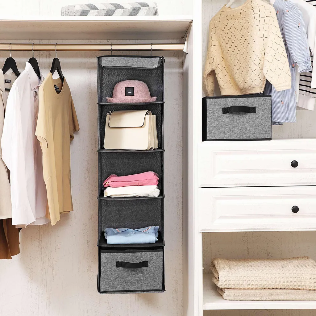 Rangement suspendu pour armoire avec tiroirs : gain de place gris