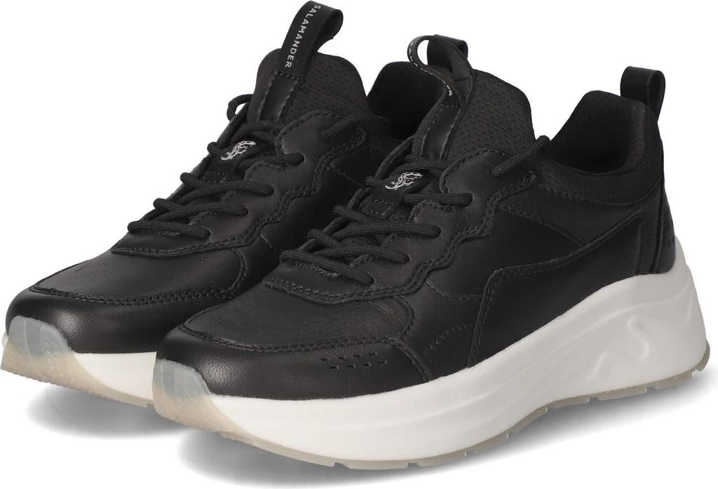 Salamander Damen Slip On Sneaker Schwarz Leder Textil Mix Größe: 42