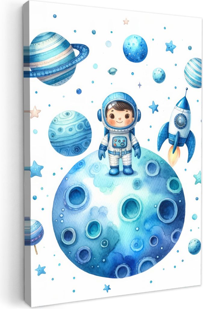 Wanddeko 80x120 cm - Kinder Jungen - Weltraum - Planeten, Wandbilder, Wanddeko Wohnzimmer, Bild
