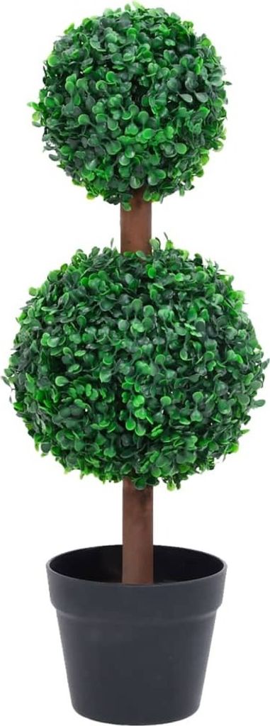 Künstlicher Buchsbaum mit Topf Kugelform Grün 60 cm