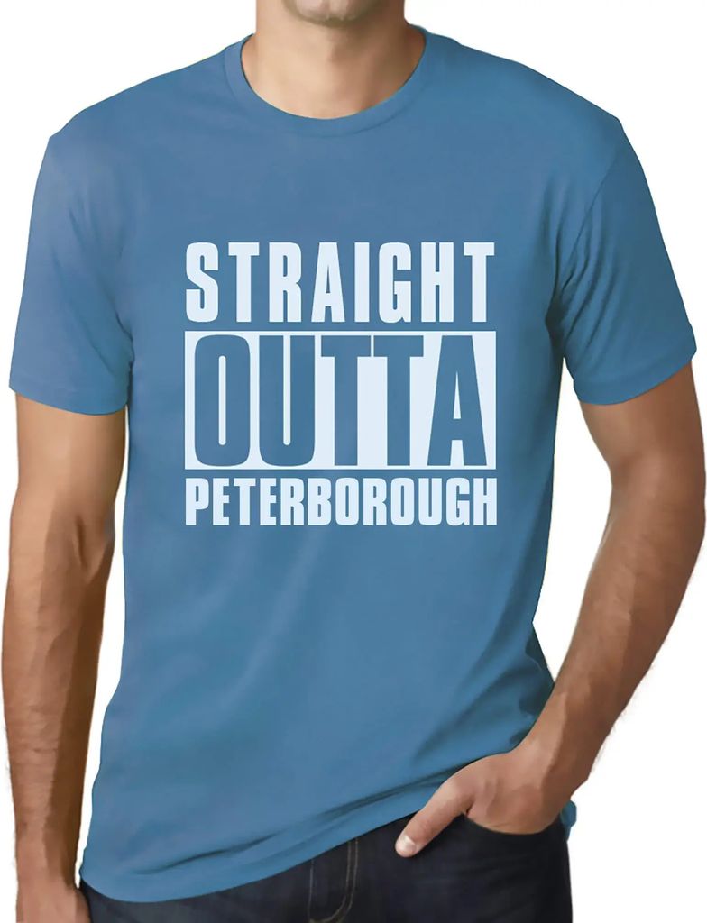 Herren Grafik T-Shirt Direkt aus Peterborough – Straight Outta Peterborough – Öko-Verantwortlich Vintage Jahrgang Kurzarm Lustige Druck Geburt...