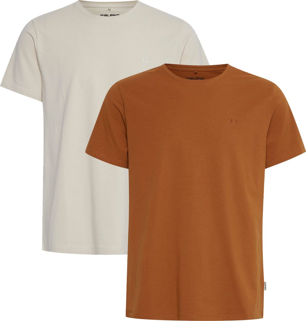 BLEND Rundhals T-Shirt 2-er Stück Pack Kurzarm Shirt Basic Set BHDinton Größe: XXL