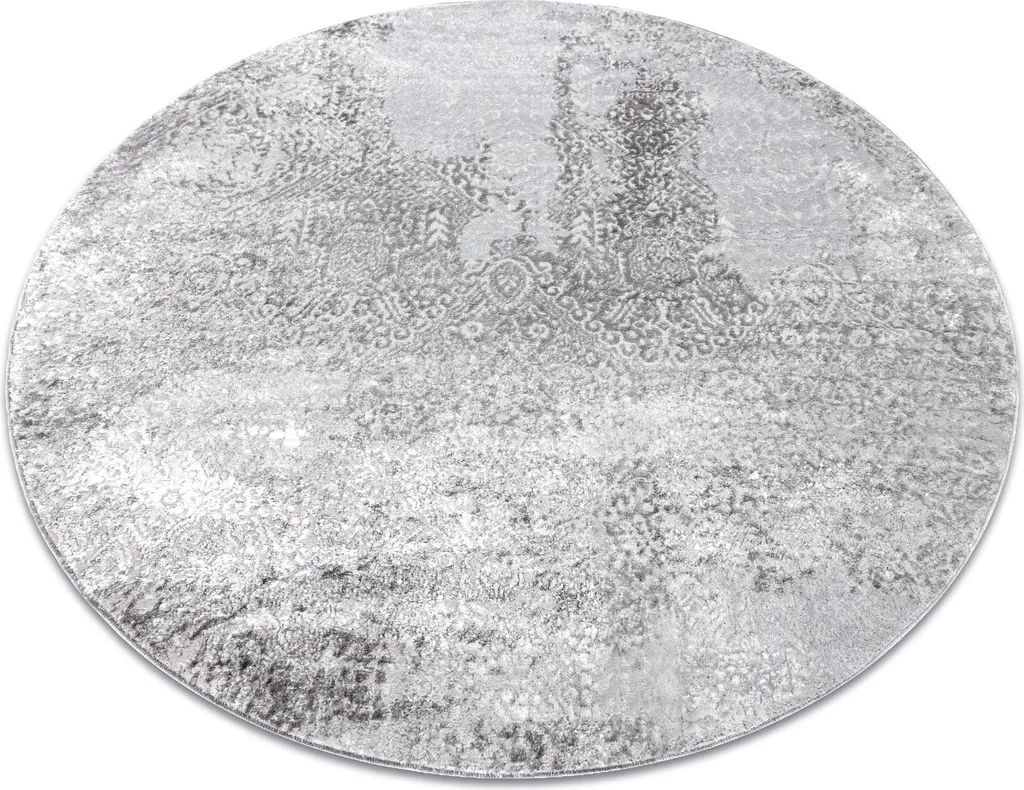 Tapis MEFE Cercle 8731 Vintage Gris - Effet Structural 100 cm de Diamètre