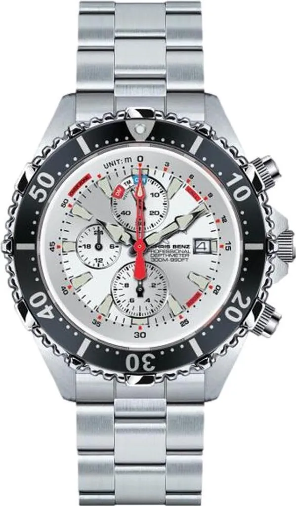 Chris Benz CB-C300X-SI-MB Montre de Plongée Homme Quartz Argentée