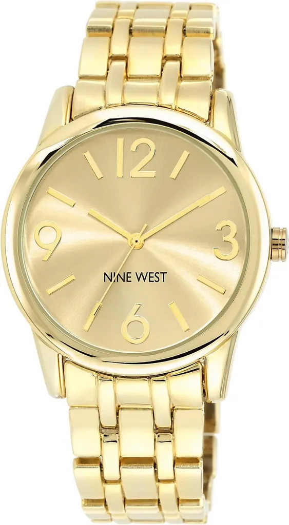 Montre Nine West chic en finition dorée champagne avec cadran épuré