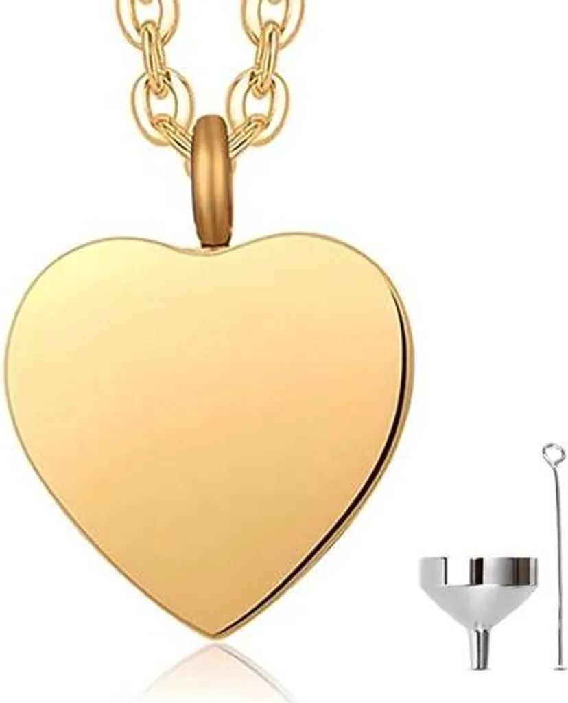 Ashanger con catena da 55 cm per ceneri, capelli o profumo - gioielli commemorativi con porta rami e sacchetto di conservazione