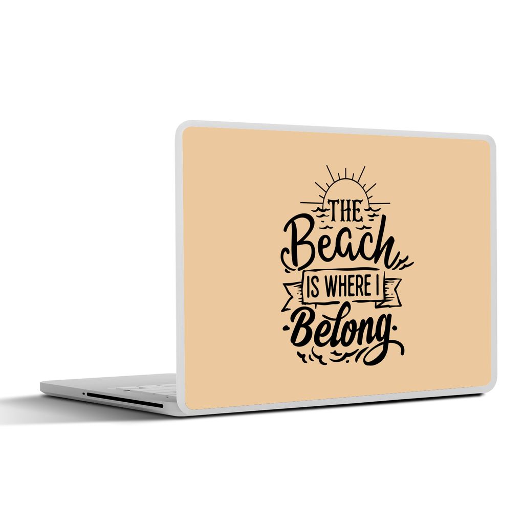 MuchoWow Laptop Aufkleber Sticker Cover Strand - Zitate - Sonne 25x18 cm - Laptop-Deko