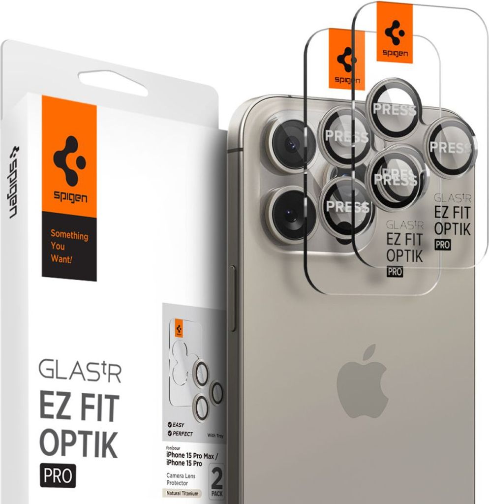 A product shot showing the packaging and the product itself, which are lens protectors for a smartphone.