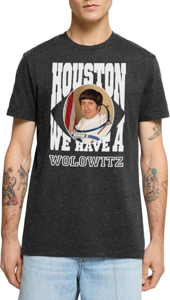 Spreadshirt The Big Bang Theory We Have A Wolowitz Männer Premium T-Shirt, 3XL, Anthrazit meliert