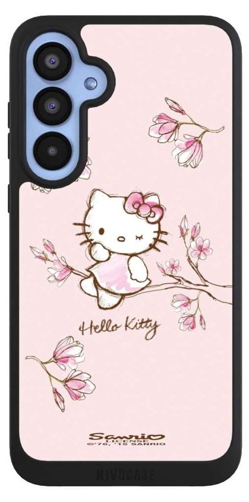 NIVOCASE Handyhülle für Samsung Galaxy A55 5G Hülle NIVOpure Case Schwarz Fanartikel Hanami Hello Kitty