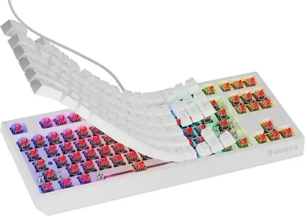 Clavier Gaming Compact Genesis Thor 230 TKL Blanc pour Setup Gaming - 3