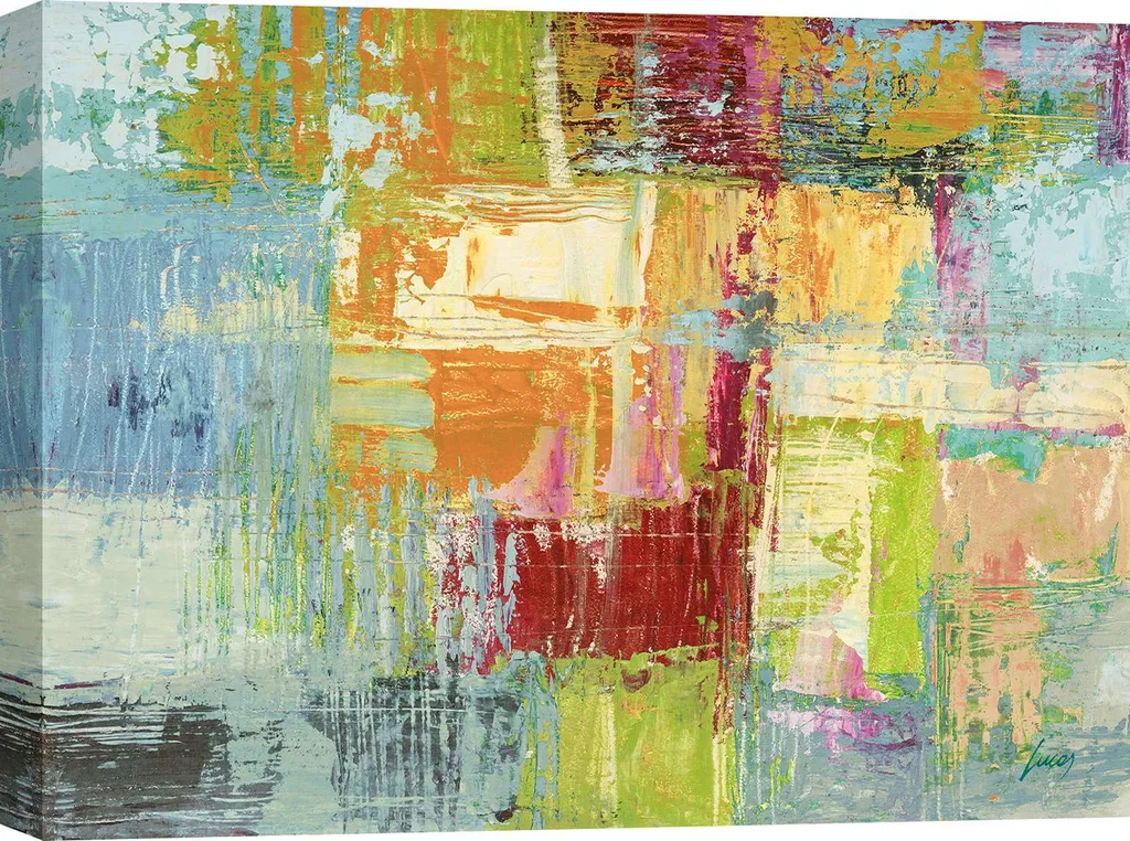 Impression sur toile Lucas, Attention - Tableau abstrait de 120x90 cm