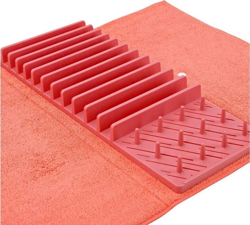 Sauber Meister Geschirr Abtropfmatte Mikrofaser | Abtropfgitter & Unterlage 2 in 1 | Idealer Abtropfständer für Teller & Gläser | Alternative zu...
