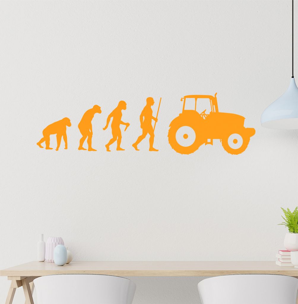 Landwirt Traktor Evolution Wandtattoo Wandaufkleber Wall Sticker - Dekoration, Küche, Wohnzimmer, Schlafzimmer, Badezimmer