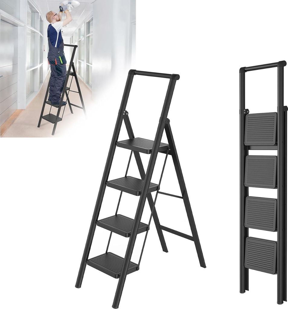XINZI Escabeau 4 marches pliable avec main courante, Image du produit 