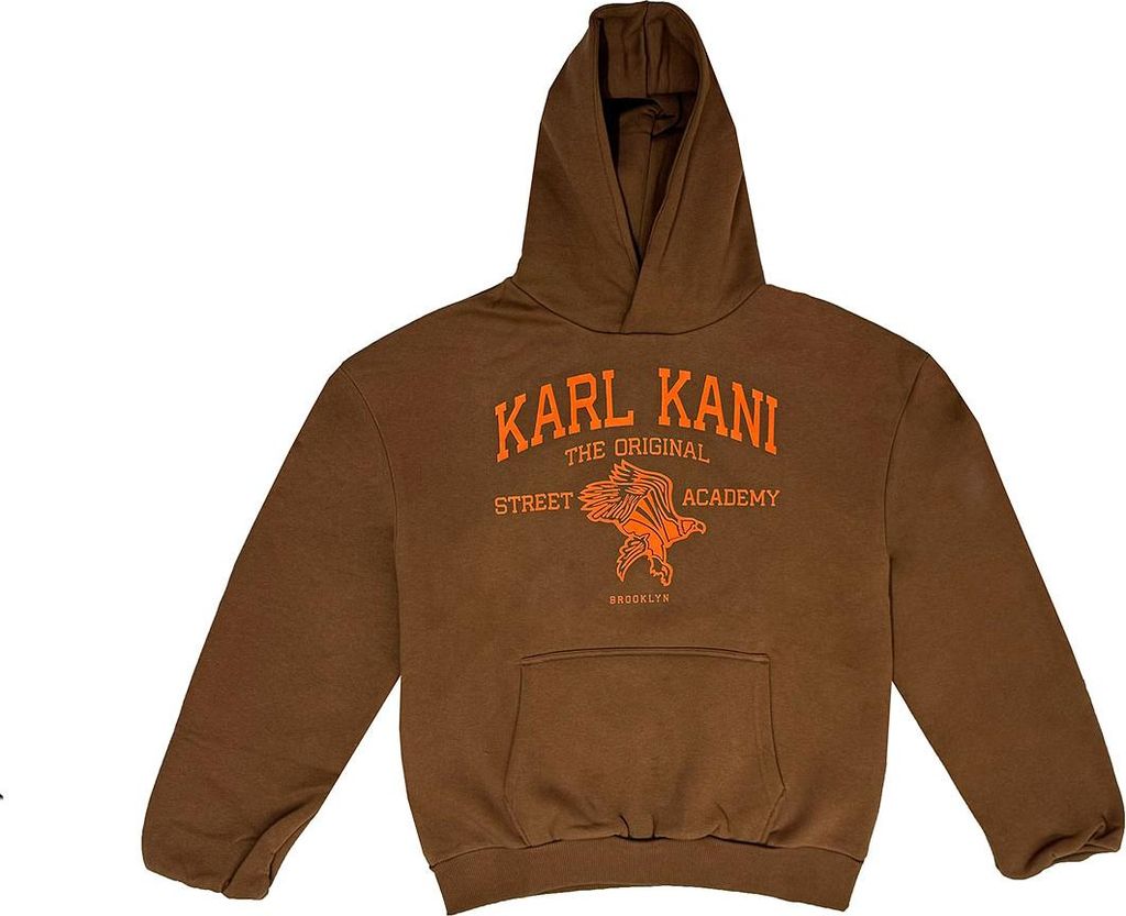 Karl Kani Herren Hoodie Street Academy Washes Os dark brown S