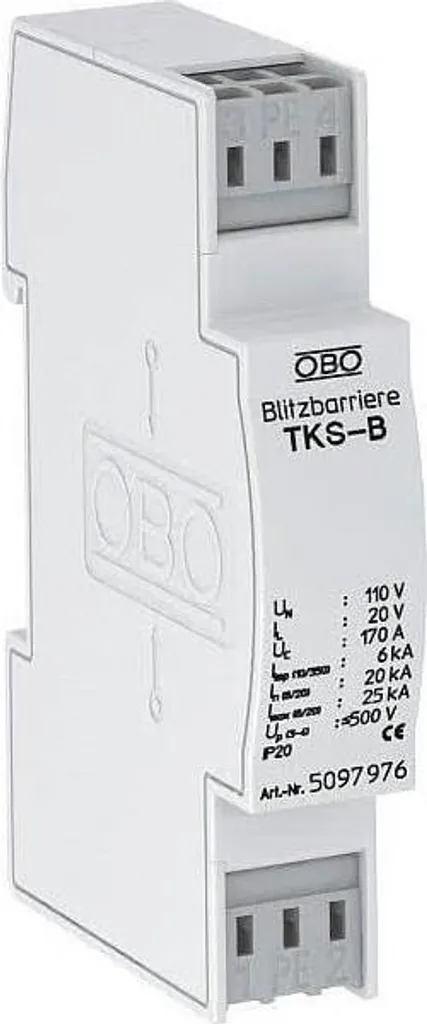 Barrière à éclairs TKS-B OBO 5097976 : évitez les pannes de surtension