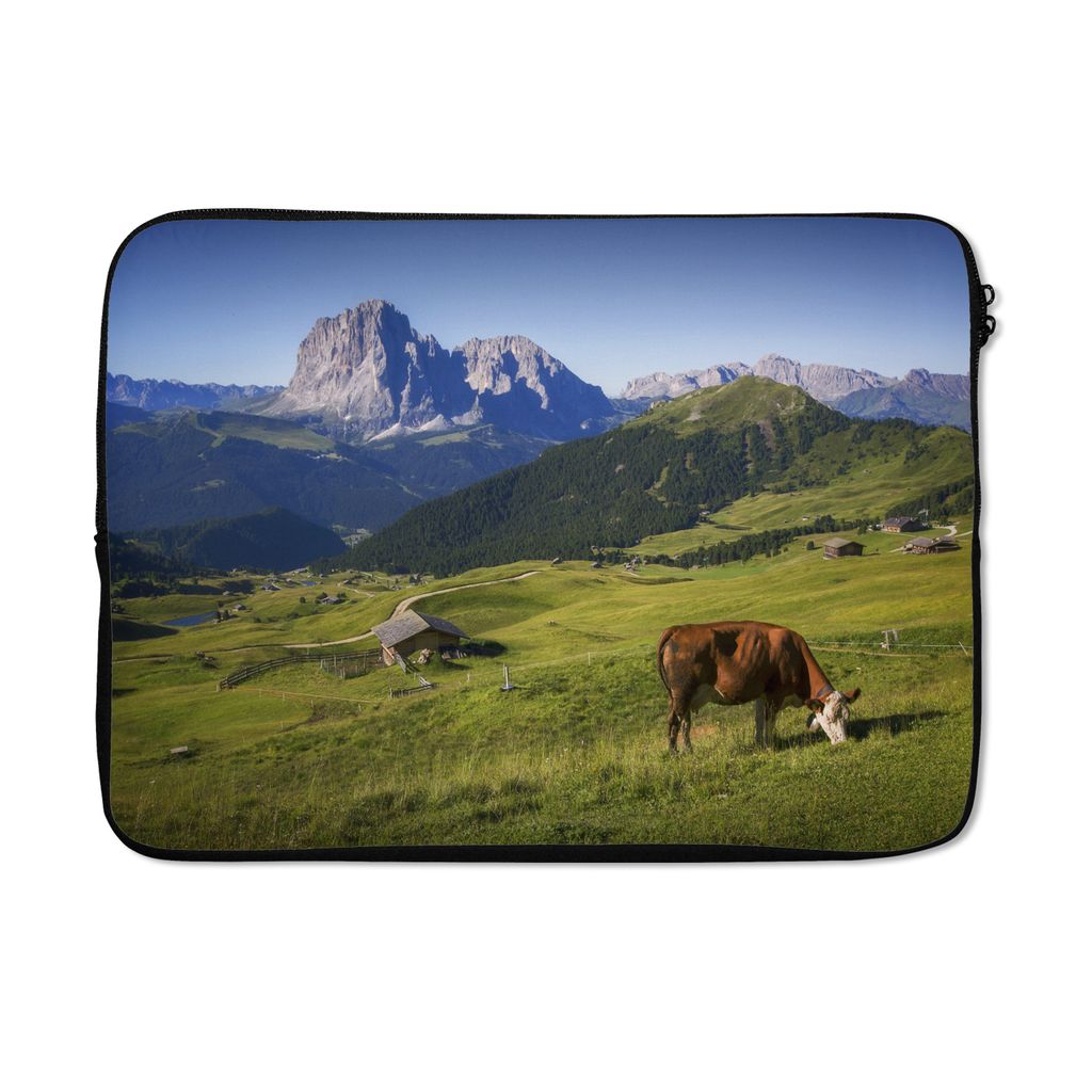 MuchoWow Laptop Hülle 13 Zoll Kuh - Berg - Alpen Laptoptasche - Laptophülle - Sleeve - Rundumschutz