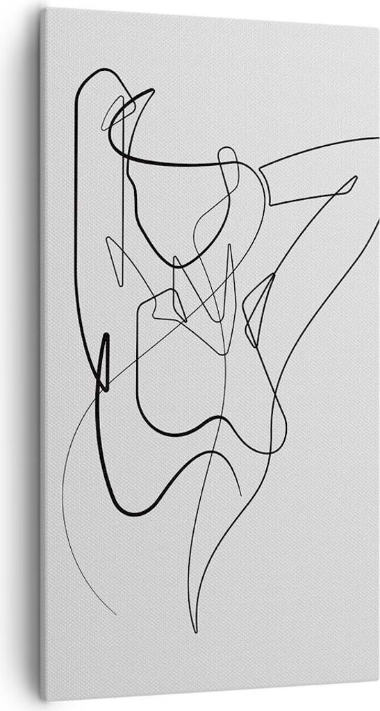 Bild auf Leinwand - Leinwandbild - Einteilig - Frau Bleistift Linie - 55x100cm - Wand Bild - Wanddeko - Wandbilder - Leinwanddruck - Bilder - Wandd...