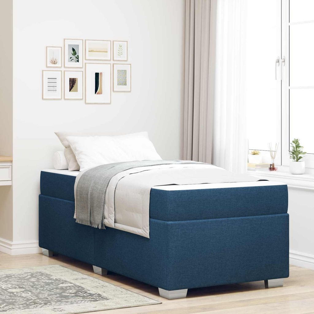 Maison Exclusive - Bettrahmen mit Matratze Blau 80 x 200 cm Stoff