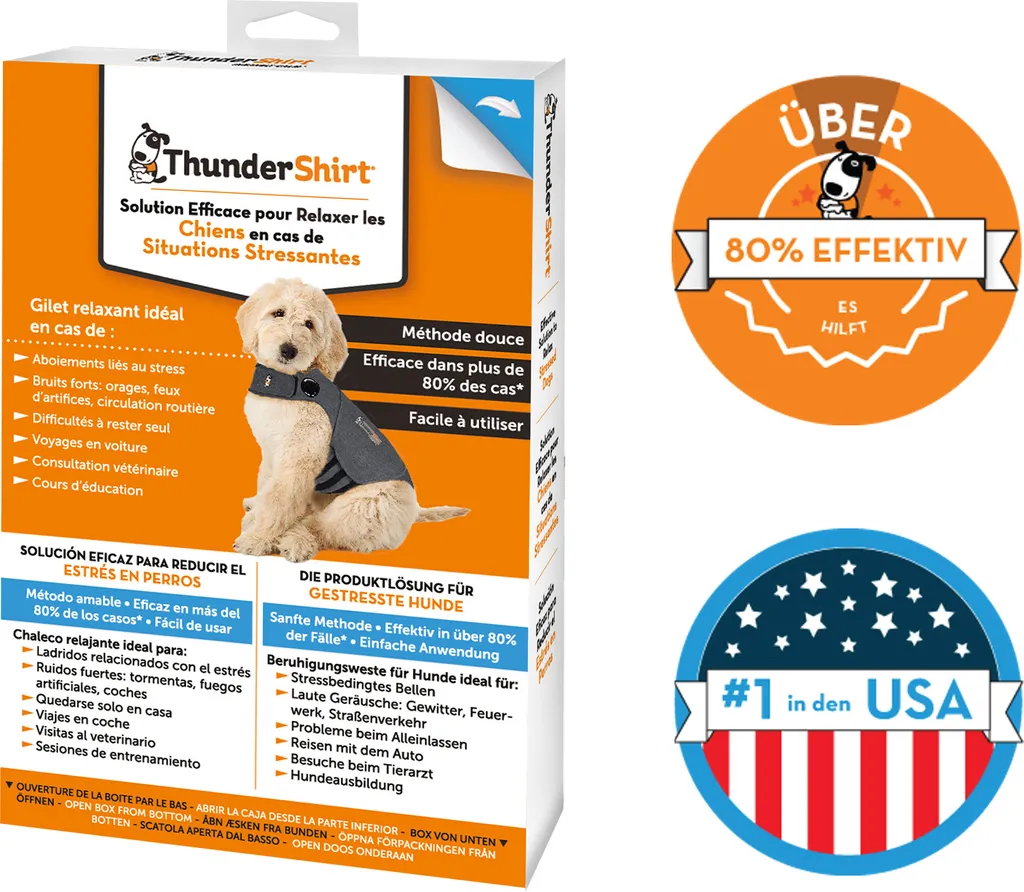 Vêtement de Compression pour Chien ThunderShirt S - Solution Anti-Anxiété