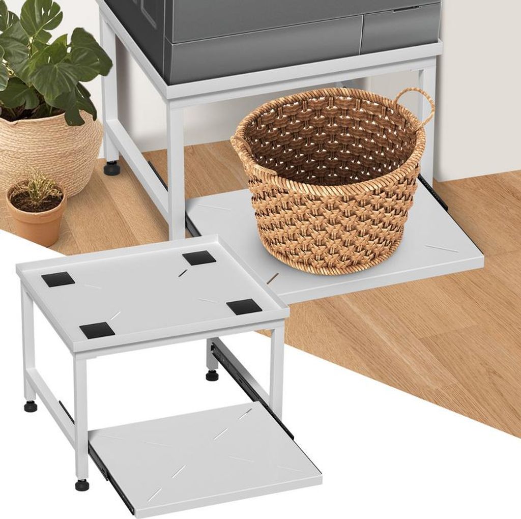 Jayseuw Waschmaschinen Untergestell Weiß Unterbausockel 63x54x45.5cm