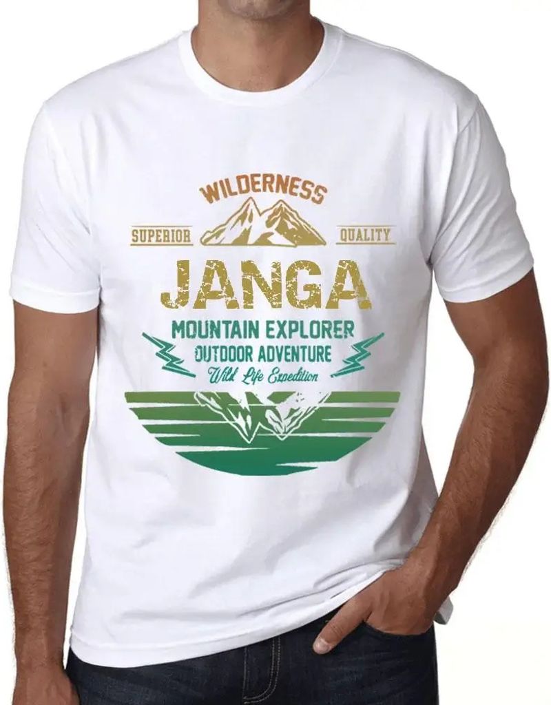 Herren Grafik T-Shirt Outdoor-Abenteuer Wildnis Bergforscher janga – Outdoor Adventure, Wilderness, Mountain Explorer Janga – Öko-Verantwortlich