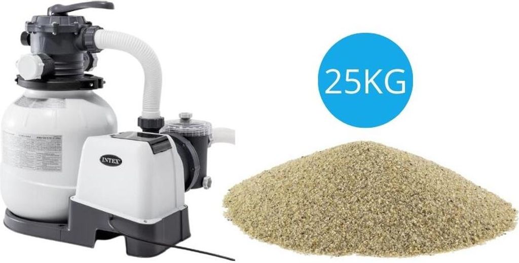 Intex - Sandfilterpumpe 7900 L/u & Filtersand 25 kg