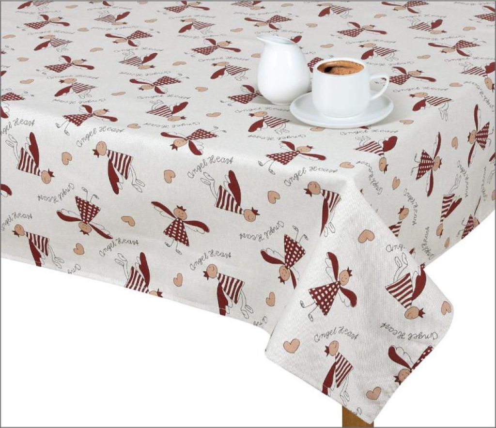Tischtuch IVO - 70x70 cm - Rot,Beige