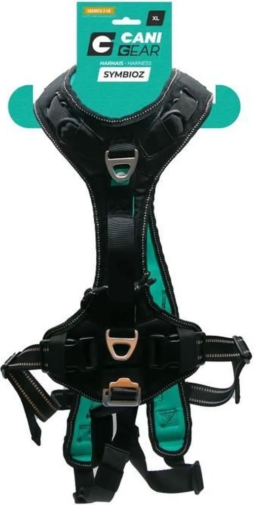 Harnais pour chien SYMBIOZ XL noir et bleu - Confort optimal