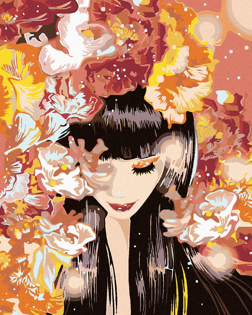 Zuty Diamond Art Bellezza tra i Fiori 40x50 - Kit Anti-Stress DIY