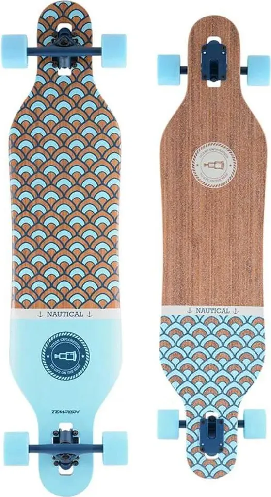 Tempish Nautical Planche à poumons 104 x 25 cm - Longboard bleu pro