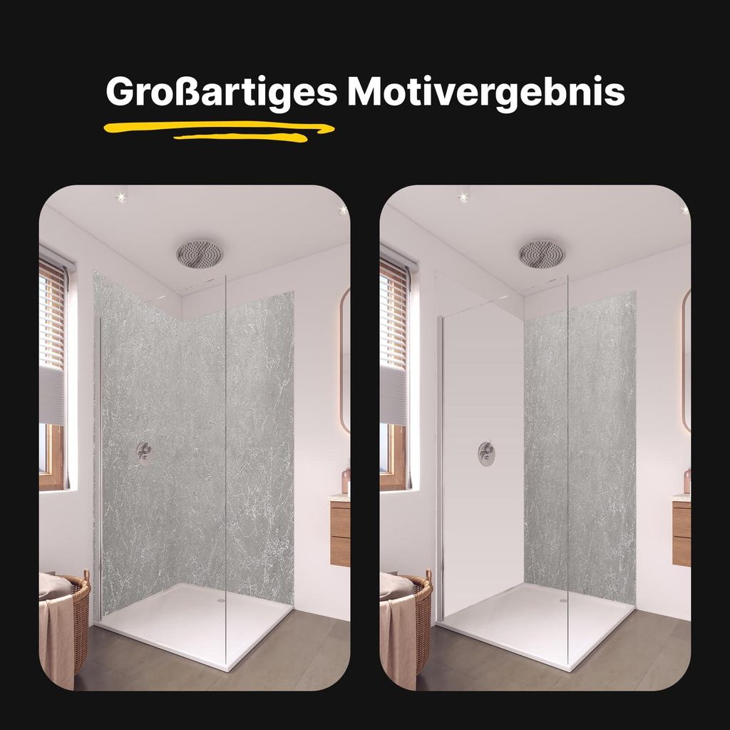 Duschrückwand - Wandverkleidung für Dusche aus Acryl 0,3 cm - 120 x 210 cm - Abstrakter Silbermarmor