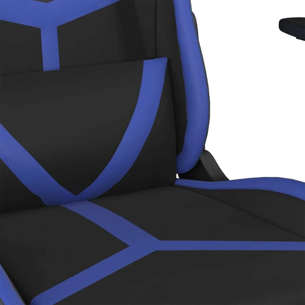 Sedia da gioco in ecopelle nera e blu - 7