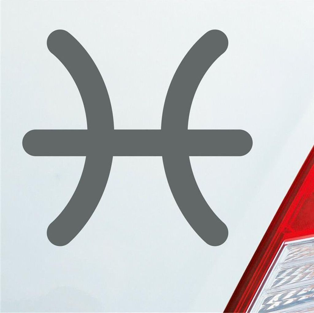 Auto Aufkleber Pisces Fische Sternzeichen Sterne Horoskop 10x10 cm Grau Sticker Heckscheibenaufkleber