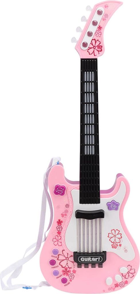 Kinder Simulation Elektronische Gitarre Multi -Modi Smart Toy Plastik Kinder Kids Musical Instrument Pink