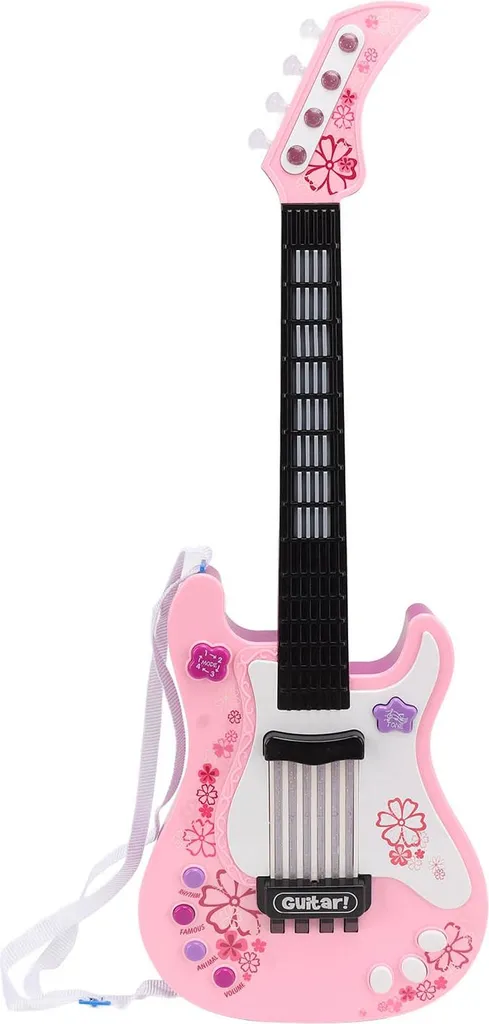 Jouet musical guitare électronique rose : cadeau d'éveil pour enfant