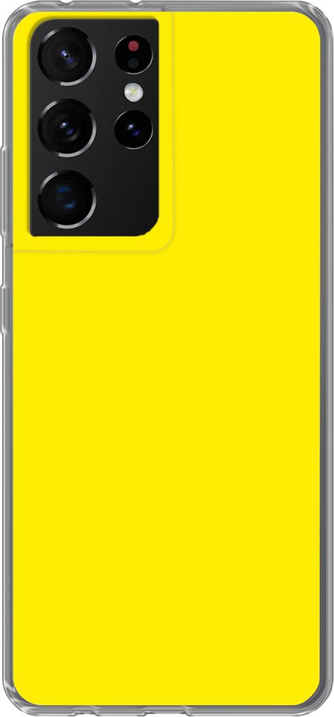 MuchoWow Handyhülle Schutzhülle Hülle für Telefoonhoesje Samsung Galaxy S21 Ultra Gelb - Zitrone - Neon - Farben Silikon Softcase Handy Hüll...