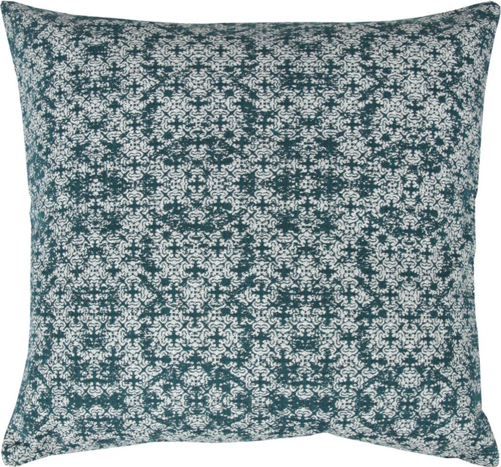 Kissenhülle 45 x 45 cm ( Orient Petrol/Weiß ) - Bohemian Oriental Boho - Hochwertiger Kissenbezug mit Reißverschluss
